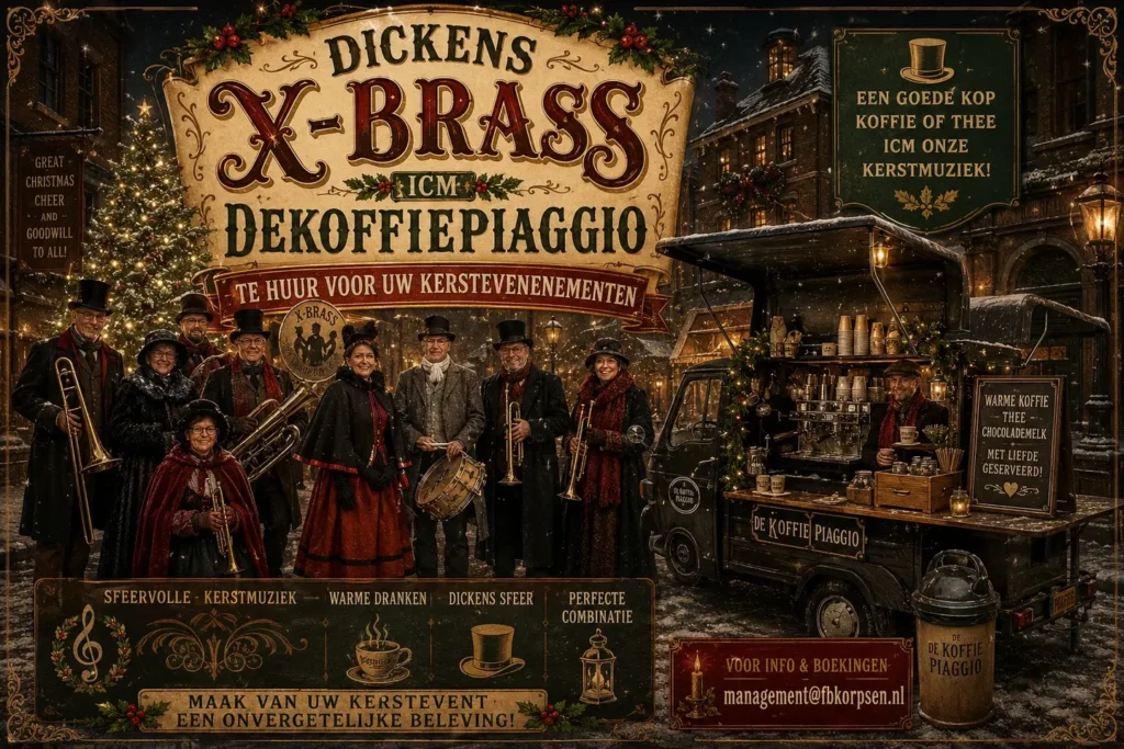 Boek nu Dickens X Brass en De KOFFIEPIAGGIO